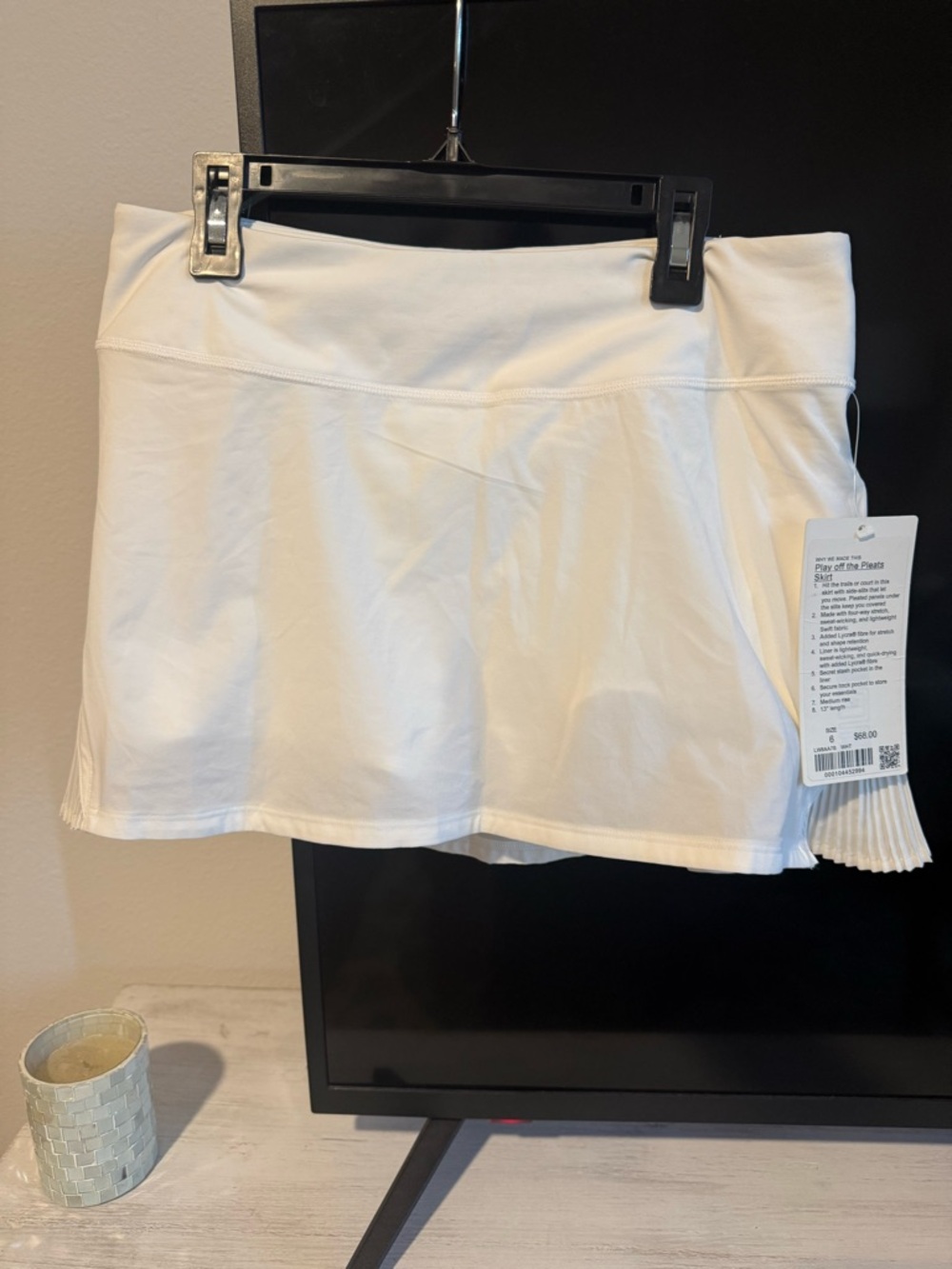 NWT lululemon athletica play off the pleats White Athletic Mini Skirt